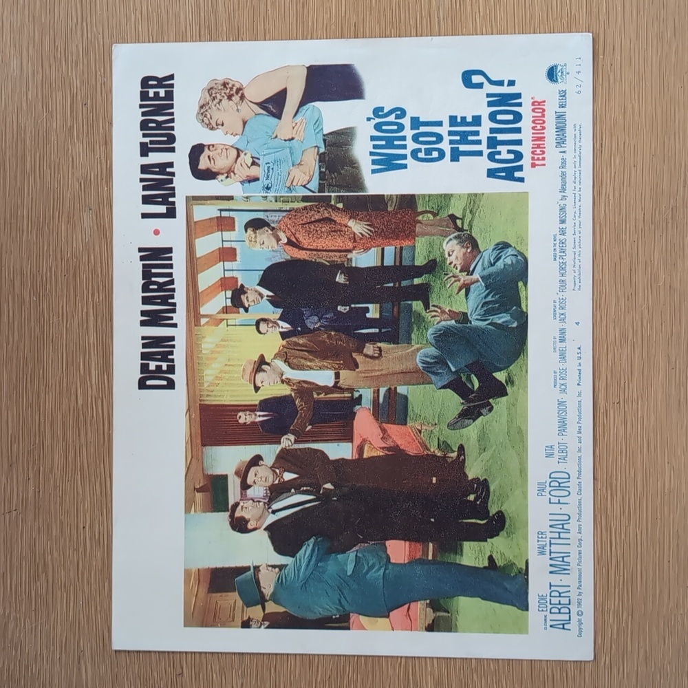 VTG "Who's Got the Action? Movie Lobby Card